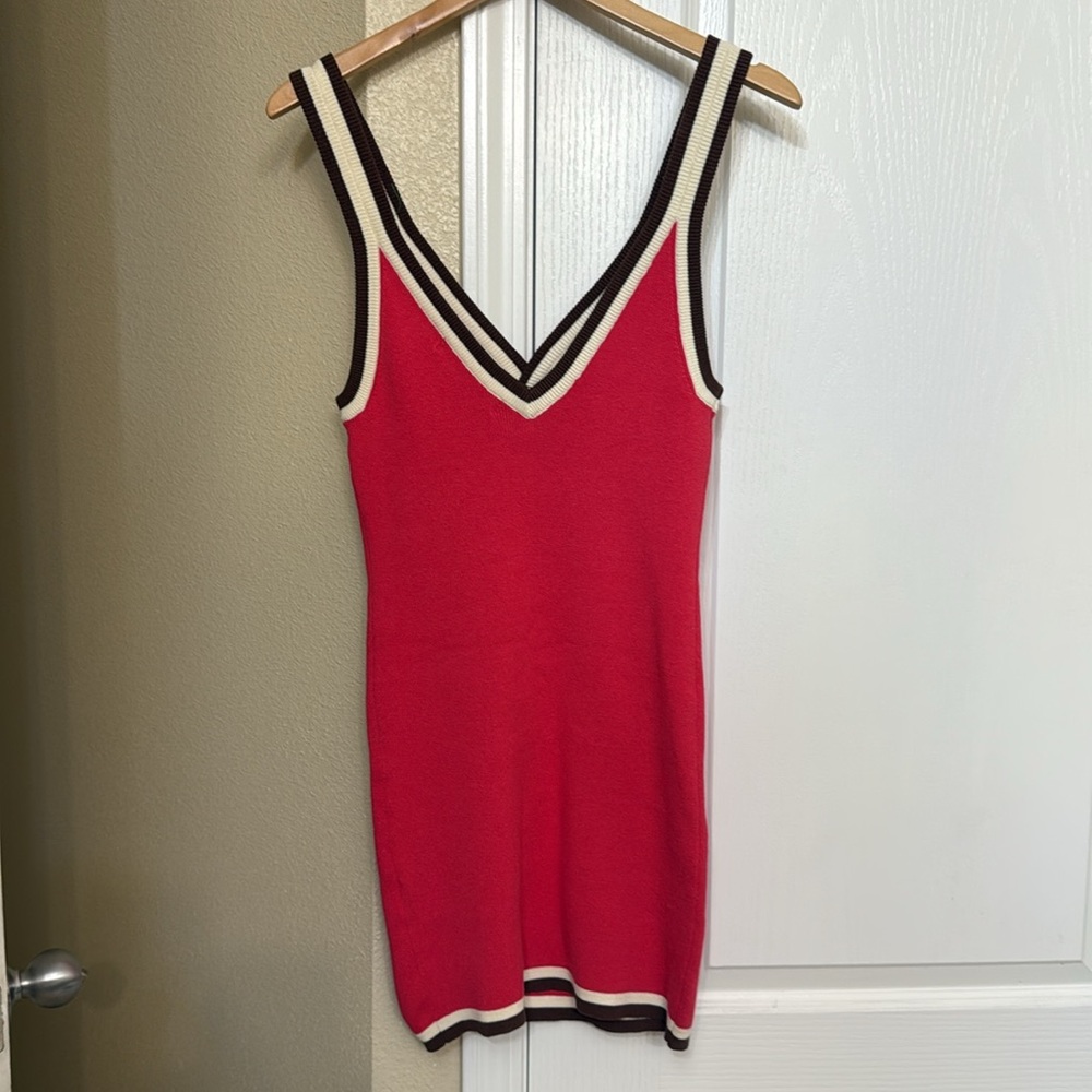 🌹Free people, beach 🌹Stylish Red Sleeveless Top dress - Picture 11 of 11